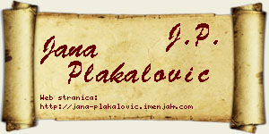 Jana Plakalović vizit kartica
